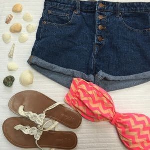 Forever 21 High Waisted Button Up Shorts